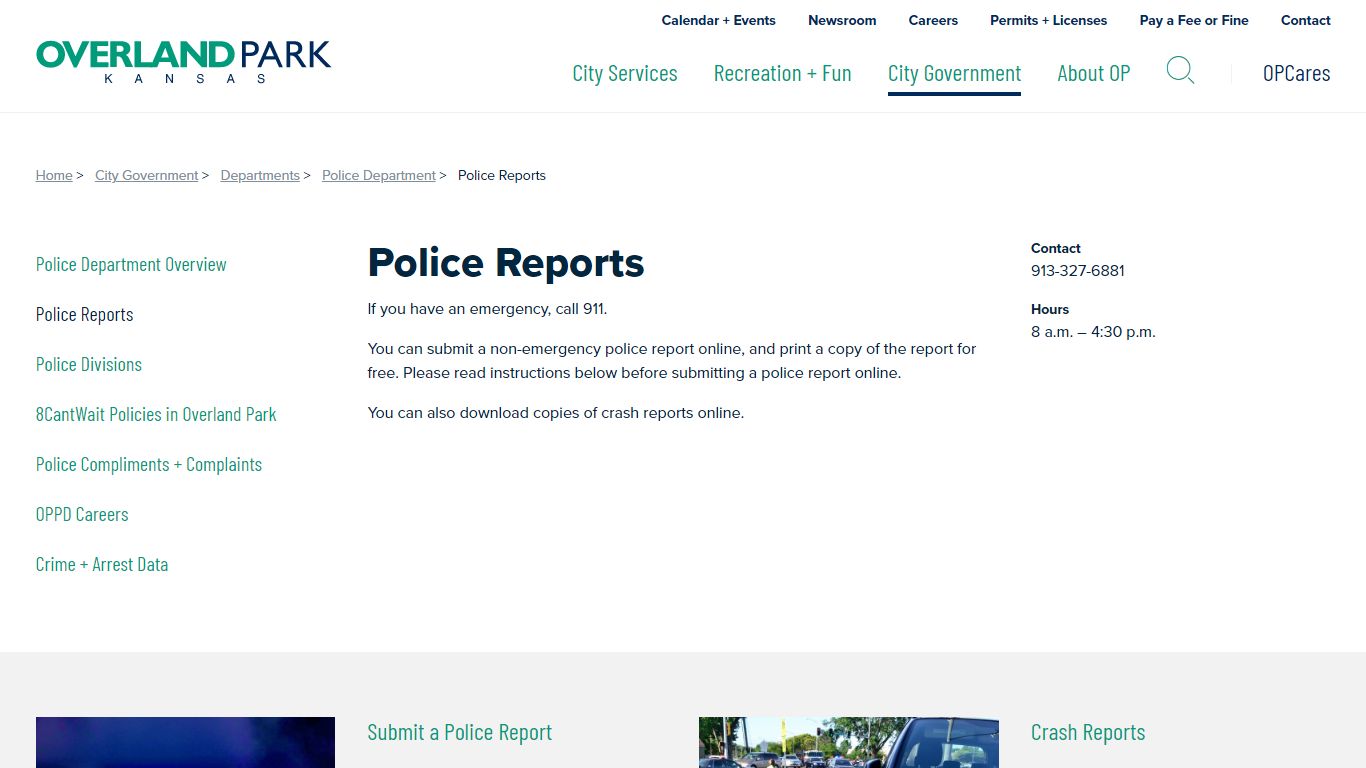 Police Reports - City of Overland Park, Kansas