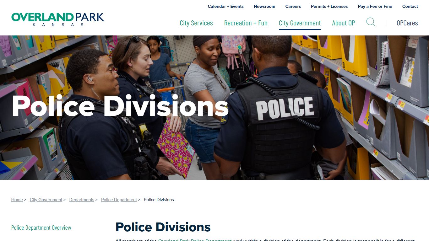 Police Divisions - City of Overland Park, Kansas