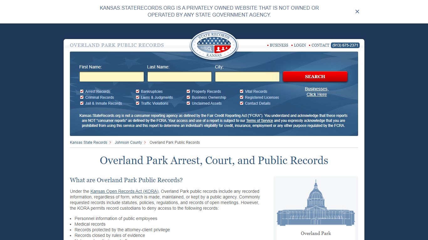 Overland Park Arrest and Public Records - StateRecords.org